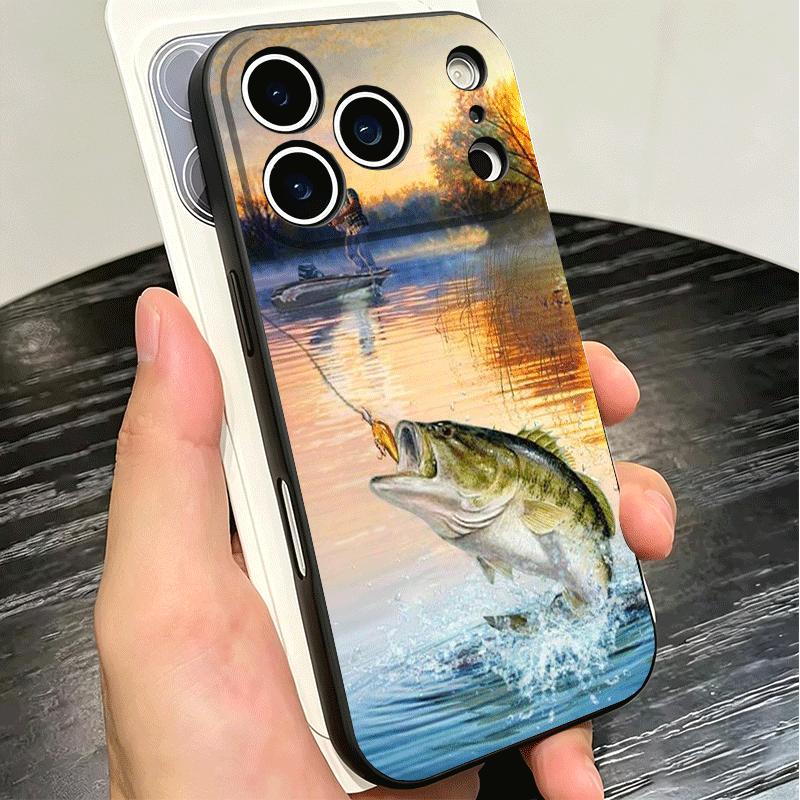 Hunting Fishing Man Soft Phone Case for iPhone 16 16E 17 Air 15 Pro Max 14 Plus 13 Mini 11 12 7 Black Cover Back Shell