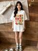 Süßes Tomaten-Print Unisex T-Shirt Kurzarm Süße Ästhetik Streetwear Tops Gartenhemd Cottagecore Damenbekleidung
