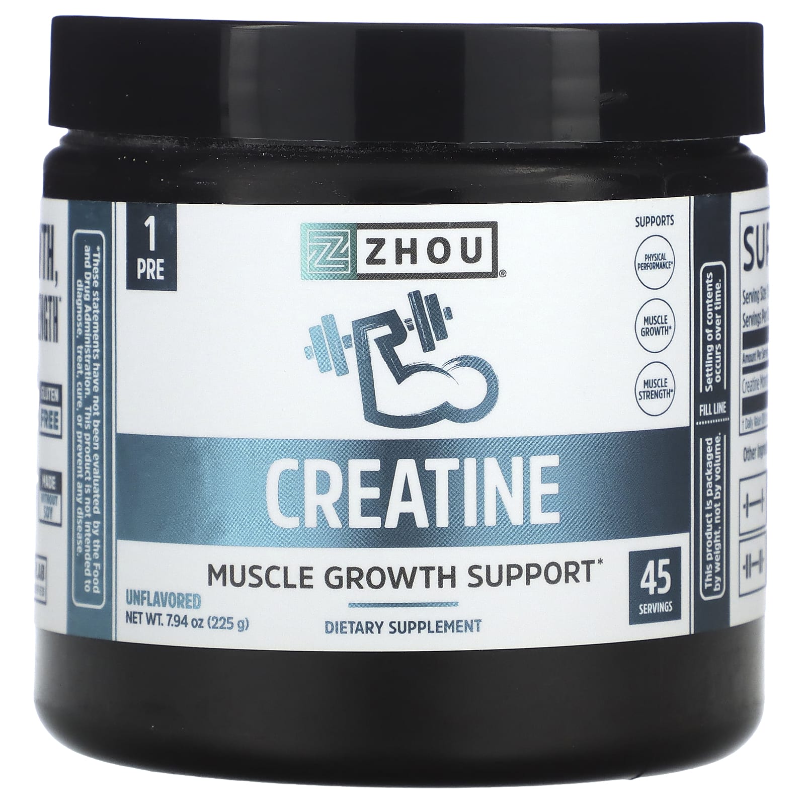 

Zhou Nutrition, Creatine, Unflavored, 5 g, 7.94 oz (225 g)