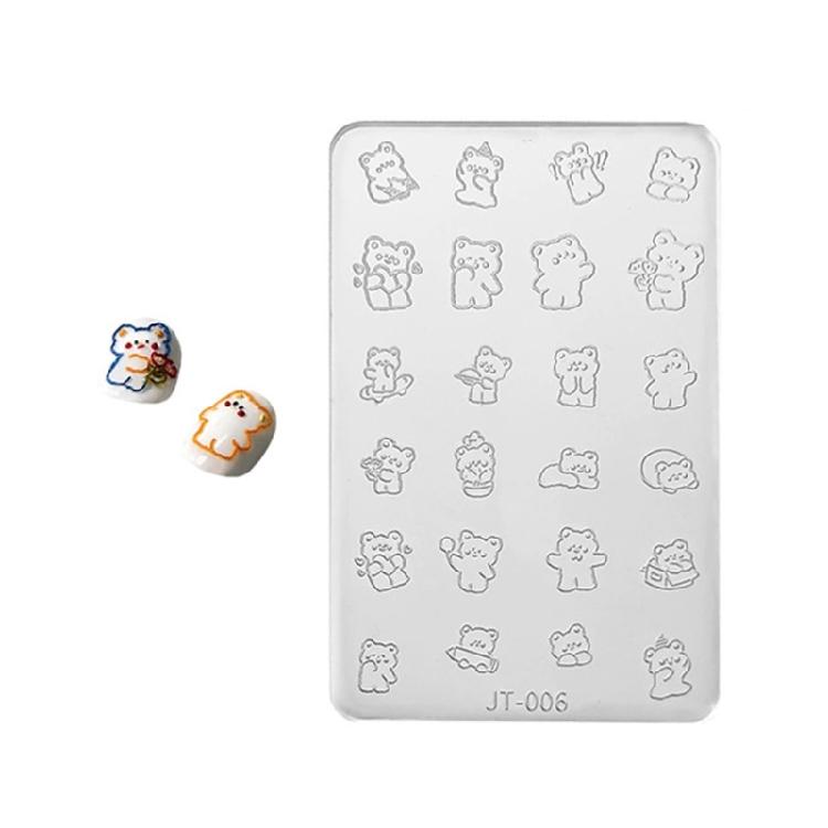 Beautiful High Quality Silicone Nail Art Mold Featuring 3D Floral Embossing Design Nail Stamp For Various Nail Sizes
