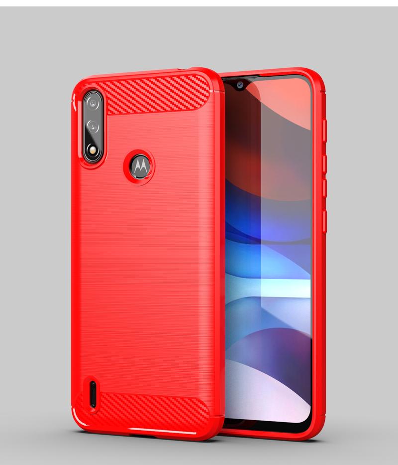 

For Motorola Moto E7i Power Case Rubber Silicone Carbon Fiber Cover For Motorola E7i E7 Power Back Case For Moto E7i Power Case For Moto E7i Power