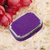 with HD Mirror Mini Pill Case Cute Sealed Organizer Rhinestone-encrusted Jewelry Box  Travel