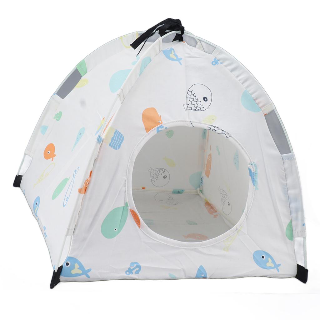 Pet Tent Cartoon Print Detachable Washable Portable Cat Tents for Cats Puppy Small Pets