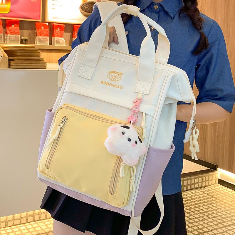 Handbag Children's Elementary School Students Girls Junior High School Students High Value Splicing Backpack