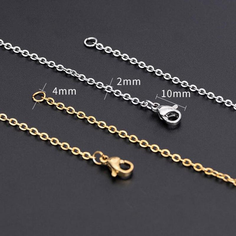 10pcs Gold Stainless Steel Chain Jewelry 2mm Width Cross Link Chain Necklace Fit DIY Pendant Necklace Jewelry Making Findings