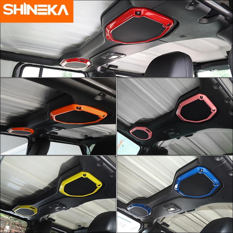 SHINEKA Interior Accessories For Jeep Gladiator JT 2018+ Car Roof Speaker Decoration Cover Stickers For Jeep Wrangler JL