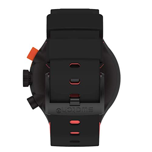Swatch Quartz Silicone Strap 20 Casual Watch, Black, Modern