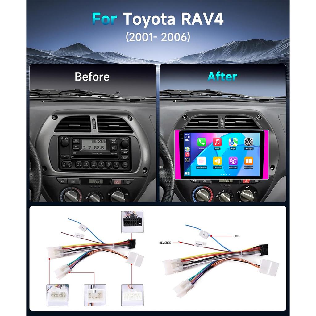 2din Android Car Radio For Toyota RAV4 2001-2006 WirelessCarplay Stereo Player Autoradio WIFI GPS Navigation FM Head Unit