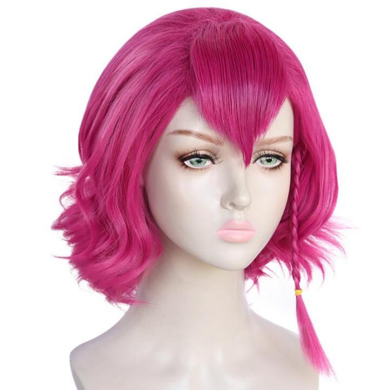 Anime Danganronpa V3 Wigs Kazuichi Souda Cosplay Wig Hairwear Style Heat Resistant Short Shocking Pink Wig