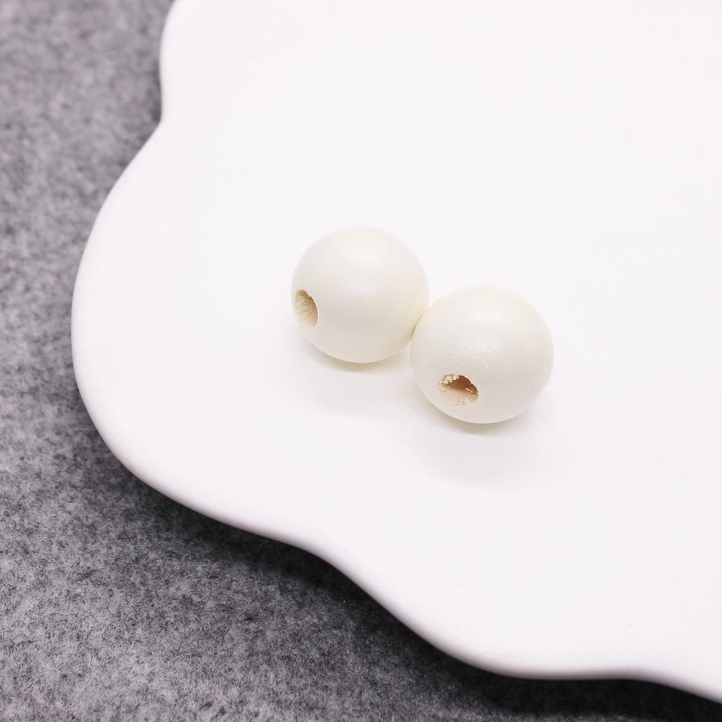 Children's Solid Color 16mm Wooden Beads - Colorful Round Beads for DIY Jewelry