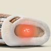 Women's Winter Warm Fur Slippers Stripe House Non Slip Shoes Comfort Flat Heel Home Indoor Bedroom Casual Plush Men Slippers