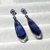 Elegant Blue Teardrop Rhinestone Earrings for Brides