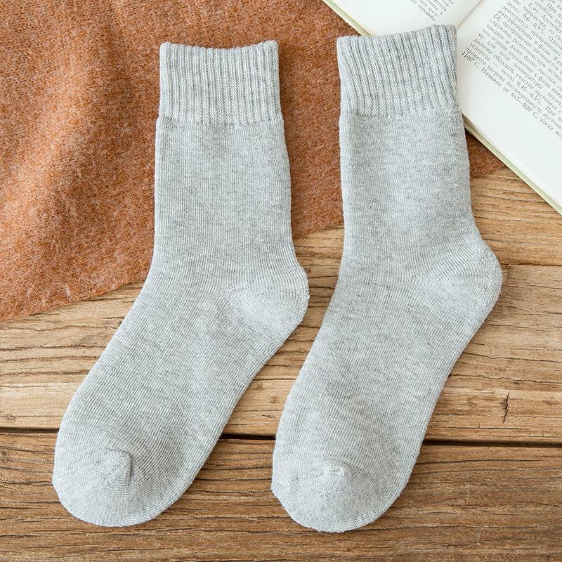 Terry Plus Velvet Women's Thick Mid-Calf Towel Socks - Warm Autumn/Winter Knee-Highs for Teens