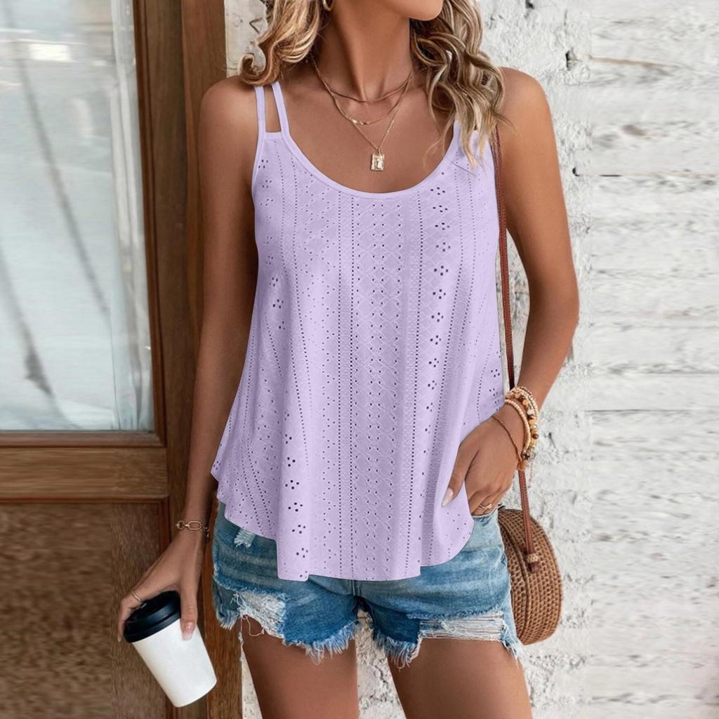 Hollow Out Casual Camisole Tank Top Women Undershirt Sexy Tops Female T Shirt Sleeveless Vest Summer 2026 Clothes