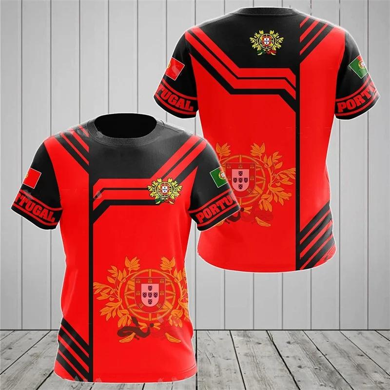 3D Portugal Flag Printing T Shirt Portugal Emblem Spiritual Totem Graphic XXS