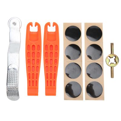 Bicycle Inner Tire Patch Repair Kit Bike Tire Repair Levers with Rasp No Glue Adhesive Patch Rubber