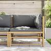 VidaXL Garten-Ecksofa mit Dunkelgrauen Kissen Bambus