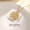 Nidin Trendy Sun Moon Star Pendant Necklace For Women Copper Cubic Zirconia Hollow Round Charm Chain Celestial Boho Jewelry Gift