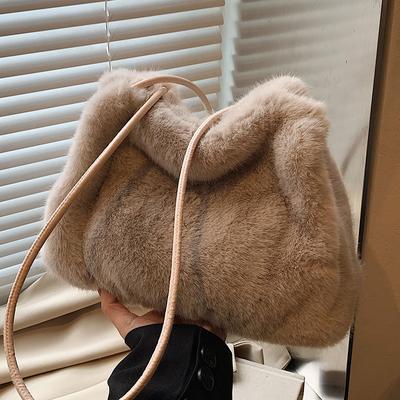 Plush Bag Women'S Winter Fashion Shoulder Underarm Bag Casual Versatile Commuter Bag