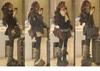 Women's Dark Gray Lambswool High-Waist Leggings, Autumn/Winter, Velvet-Lined, Thick, Warm, Slim-Fit, Skinny Pants