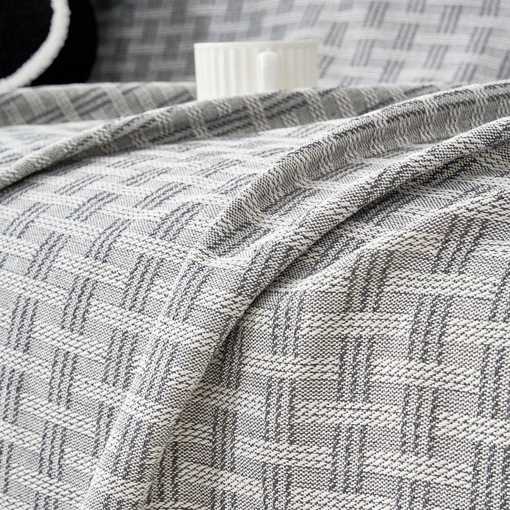 1PC Cotton Blend Woven Sofa Cover for Loveseat Recliner Sofa Bed Washable Thick Breathable Fabric Living Room Bedroom