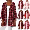 Cárdigan de chaqueta de longitud media ligera con estampado retro Caot de moda informal para mujer