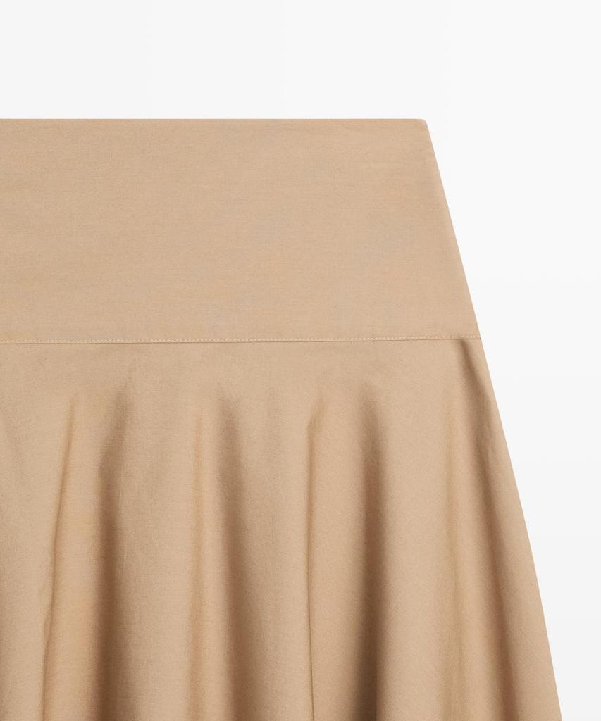 Masimodutti Yoke Detail Flounced Midi Skirt