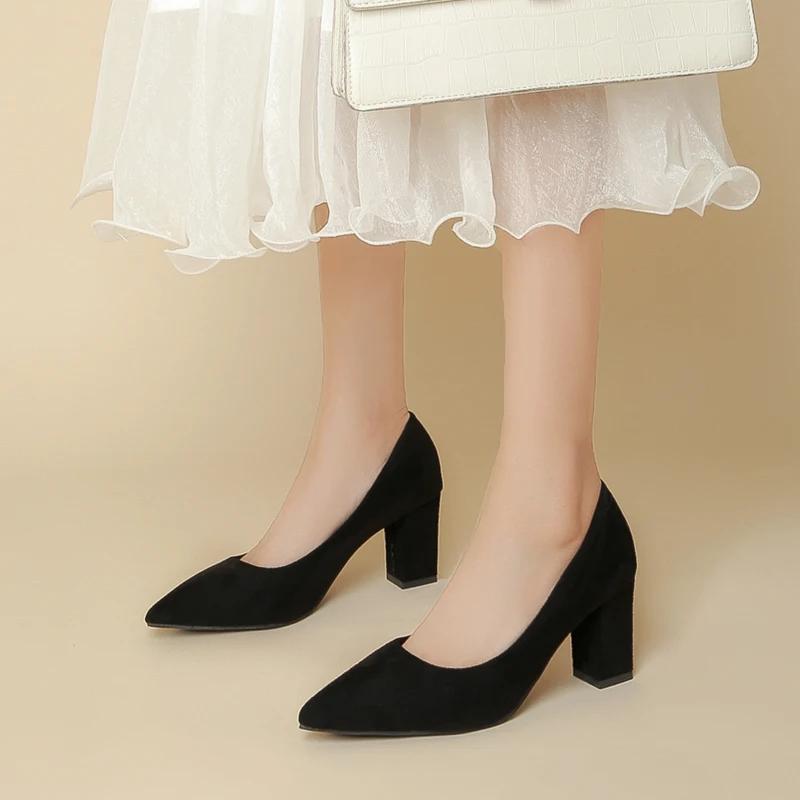 

Модные новые женские туфли-лодочки из мягкой кожи на высоком каблуке Модные офисные туфли на шпильках Туфли для вечеринок Женские удобные женские офисные туфли на каблуках 36 чёрный