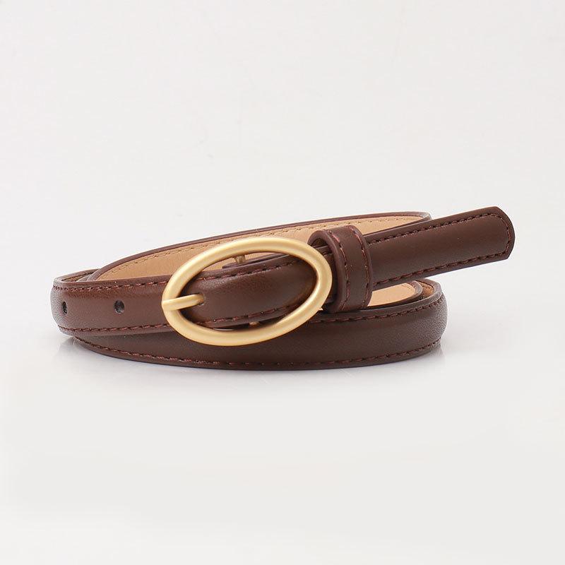 New Women's Belt Fashionable Versatile Candy Color Decorative Jeans Belt for Women Korean Style Oval Pin Buckle Thin Belt