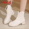 Aphixta Hot Sale Back Zipper Women Ankle Boots Square Heel Pointed Toe Lady Footwear Shoes Women Zapatos Mujer 2024