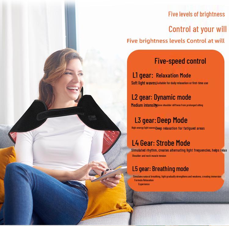 Infrared Red Light Shawl Massager with LED Hot Compress for Shoulder and Neck Therapy