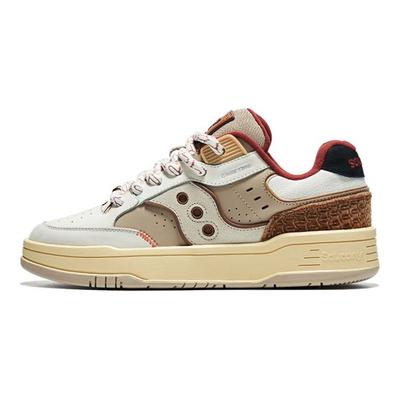 Cny Scarpe da Corsa Unisex in Pelle con Lacci Retro Antiscivolo Resistenti all'Usura Traspiranti a Collo Basso Beige Marrone S79045-11
