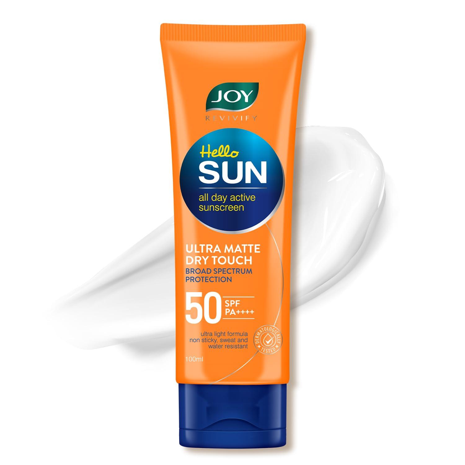

JOY Hello Sun Ультраматовый солнцезащитный крем SPF 50 PA++++ 100 мл Контроль жирности Водостойкий Легкий Не оставляет белых следов Для жирной, сухой и склонной к акне кожи