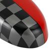 Black/Grey Checkered Red Rear View Mirror Cover For BMW MINI Cooper R55 R56 R57