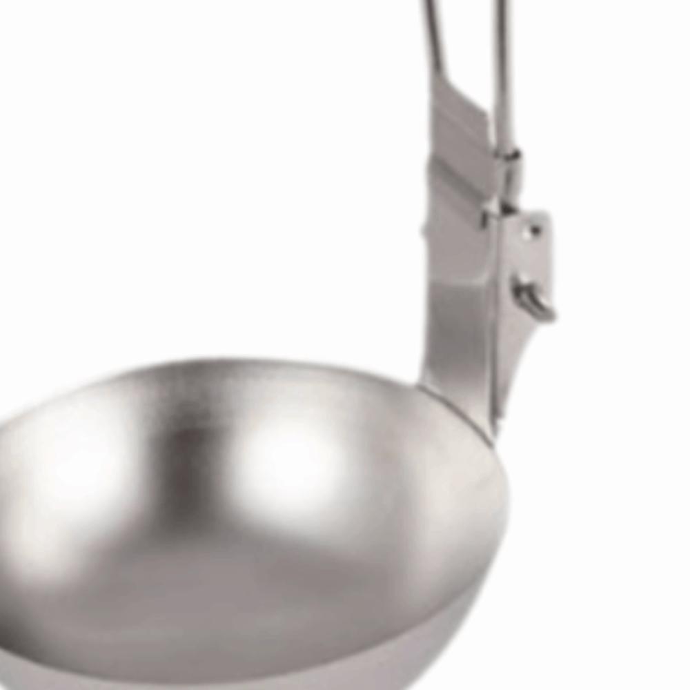 Stainless Steel Slotted Spoon Collapsible Serving Utensil Long Handle Soup Ladle Travel Hiking