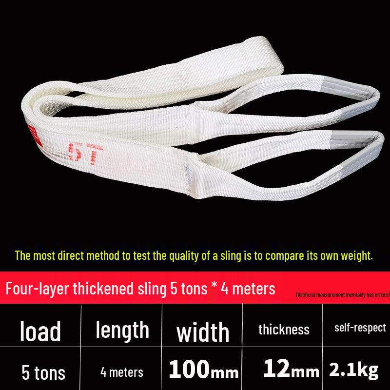 Thickened Acid-Washed Polypropylene Lifting Sling, Canvas Tie-Down Strap for Crane, Hoist, or Forklift
