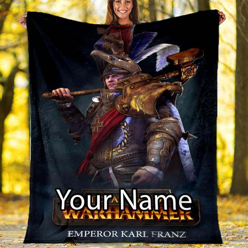 Custom Name Total War Warhammer Theme Printed Blanket - Perfect for Couch, Bed, Travel & Outdoor Use | Machine Washable, Cozy & Durable.
