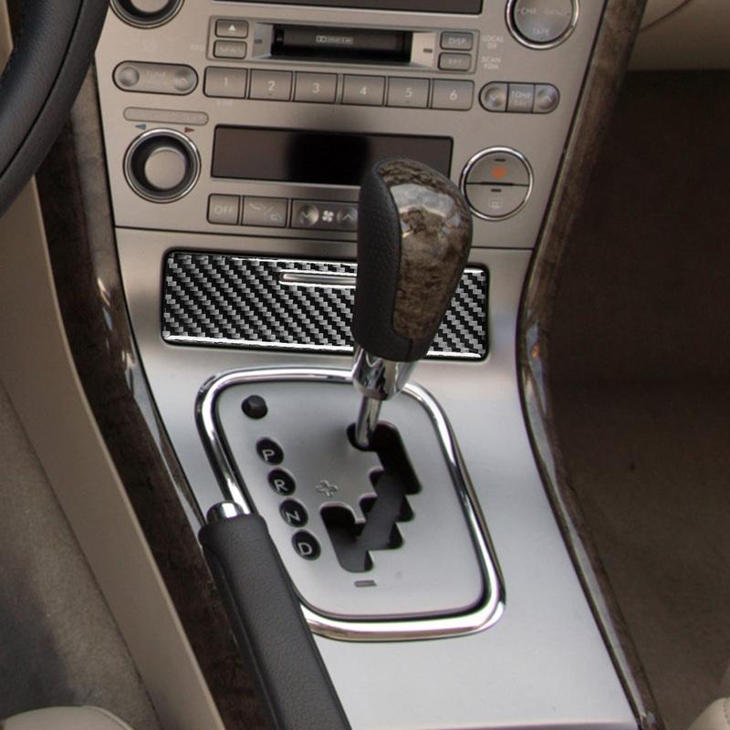 For Subaru Legacy Outback 2005-2009 Carbon Fiber Sticker Gear Shift Panel Storage Box Decorative Cover Car Interior Decoration