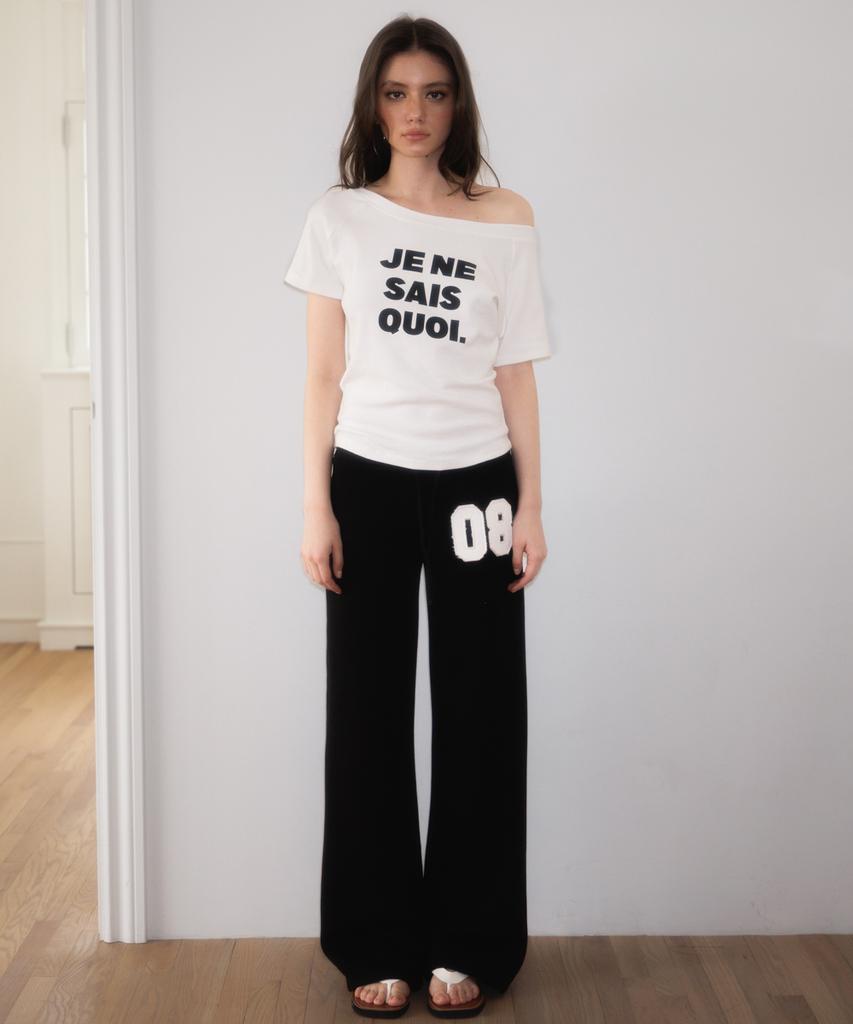 ROSEFRANTZ Minimal French Lettering T-Shirt [White]