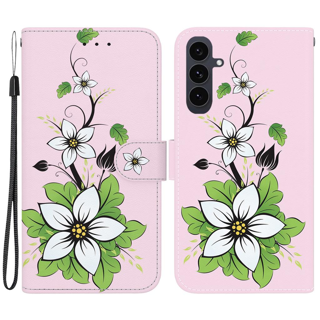 For Samsung Galaxy S25 FE Wallet Phone Case Anti-Drop Pattern Printing Leather Flip Cover with Strap