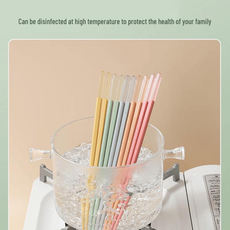KOBACH Colorful Alloy Chopsticks - 10 Pairs Set