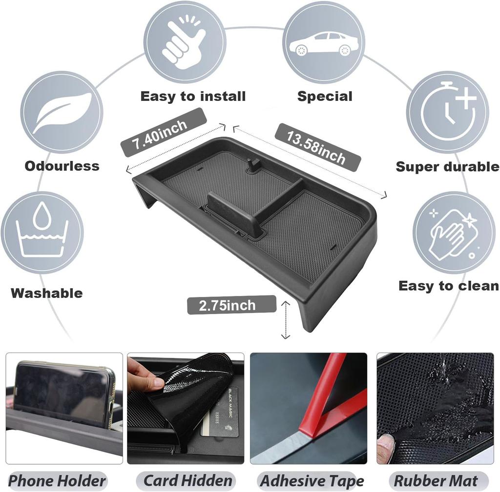 Center Console Dashboard Storage Box Behind Screen for Toyota Sienna 2025 XLE/XSE/Limited/Platinum Dash Board Organizer 12.3Inch