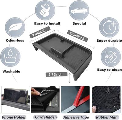 Organisateur de tableau de bord de console centrale derrière l'écran pour Toyota Sienna 2025 XLE/XSE/Limited/Platinum Écran tactile de 12,3 pouces Plateau de tableau de bord