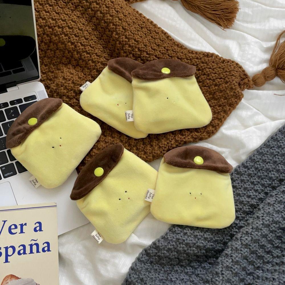 Cute Caramel Pudding Plush Coin Purse Mini Cartoon Card Holder Creative Large Capacity Earphone Bag Small Storage Bag