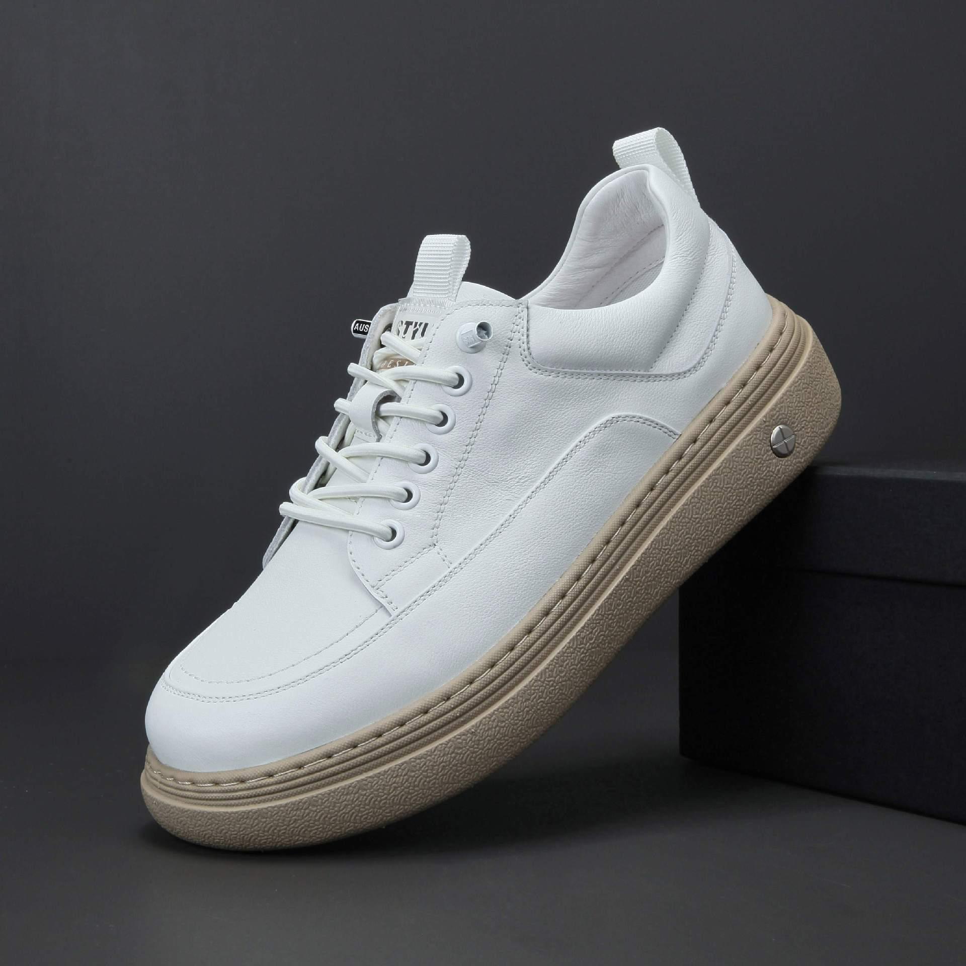 

Мужские повседневные слипоны из натуральной кожи в европейском стиле 2025 года - Модные, дышащие, легкие 43 белый