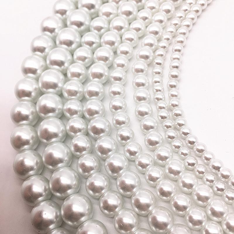 NEW 4/6/8/10mm Round Beads Loose Glass Pearl Spacer Charm Beads for Jewelry Making Diy Handmade Bracelet Accessories