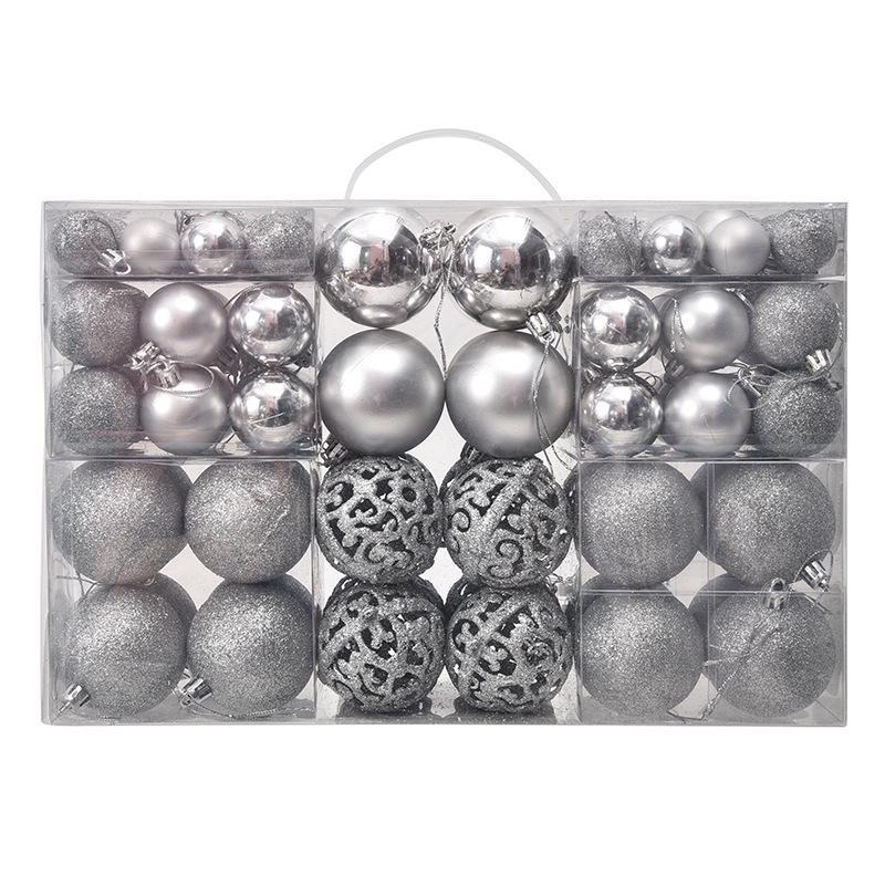 

Набор из 100 гальванизированных полых пластиковых рождественских украшений - шарики 3/4/6 см