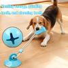 Dog Teething Toy with Treat Dispenser Suction Cup TPR Chew Ball Interactive Boredom Relief Dental Health Self-Play Pet Toy for Anxiety Energy Burn