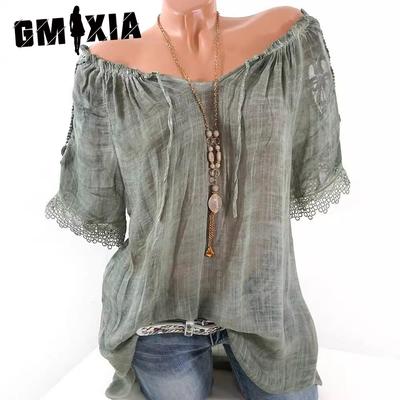Women's Fashion Casual Summer Solid Color Print Short Sleeve Blouses & Shirts