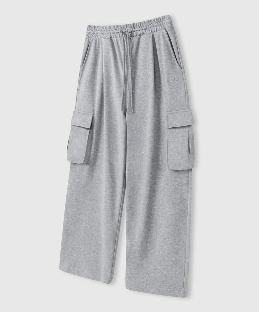 LEMAIN SECOND One-Pleat Wide Cargo Sweatpants [Gray] (Type B)